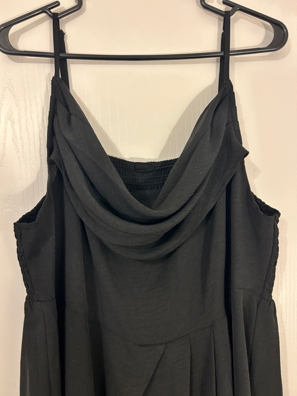 Black Draped Cowl Neck Midi Dress - Women's - Picture 3 of 8